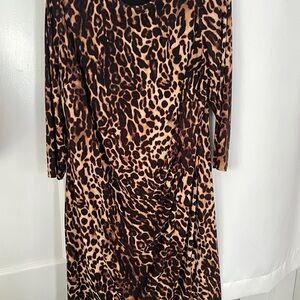 Lauren Ralph Lauren Brown Black Sheath Dress Long Sleeve